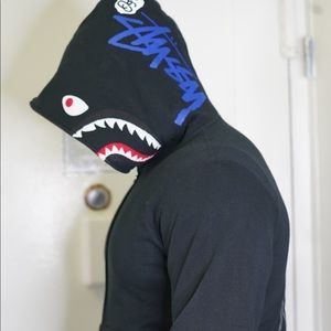 BAPE x Stusdy Shark hoodie